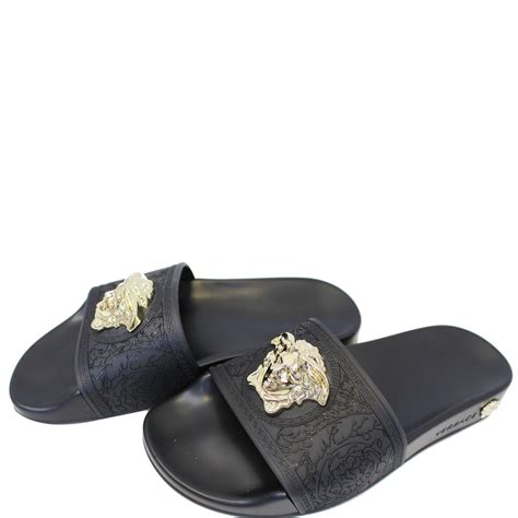 black versace medusa slides|Versace baroque medusa slide.